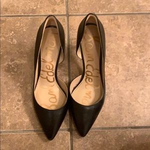 Sam Edelman Size 7 Black Leather Heels